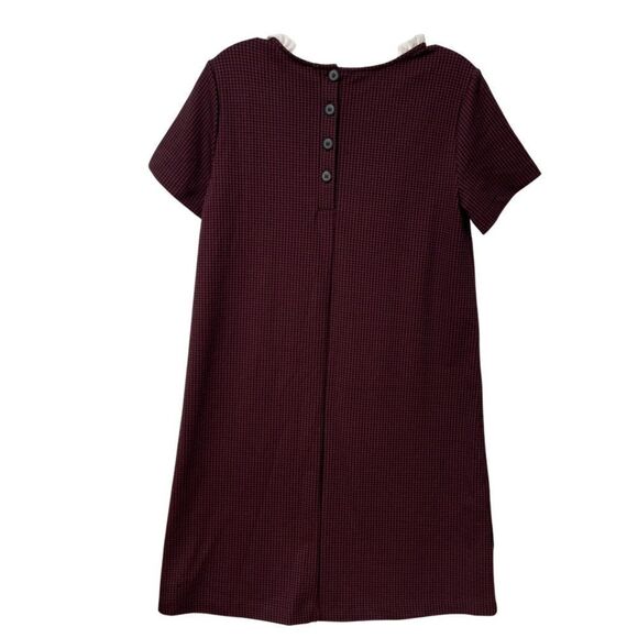 NWT Ann Taylor LOFT Red Petite Shift 6 Contrast Trim Ruffled-neck DRESS - Picture 6 of 8